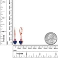 thumbnail image 2 of Gem Stone King 18K Rose Gold Plated Silver Blue Simulated Sapphire Pink and White Lab Grown Diamond Drop Dangle Earrings for Women (2.73 Cttw, Heart Shape 7MM, Round 4MM), 2 of 4