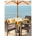 thumbnail image 4 of Square Outdoor Tablecloth with Umbrella Hole Yellow Sunflowers Outside Table Cloth Waterproof Patio Table Cover Farmhouse Rustic Botanical Floral Plants Zipper Tablecloths for Picnic 54x54 Inch, 4 of 8