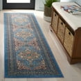 thumbnail image 2 of SAFAVIEH Journey Elfrida Medallion Machine Washable Runner Rug, Blue/Ivory, 2'2" x 8', 2 of 7
