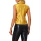 thumbnail image 3 of Chaleco de Cuero Sintético Allegra K para Mujeres Sin Mangas con Solapa Moto Chaqueta de Motociclista Biker Dorada M, 3 of 5