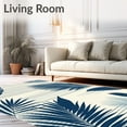 thumbnail image 2 of ODIKA 5'x7' Machine Washable Non-Slip Area Rug, Navy Ivory Botanical with Abstract Tropical Leaf High Traffic Rug, Blue, 70658, 2 of 7