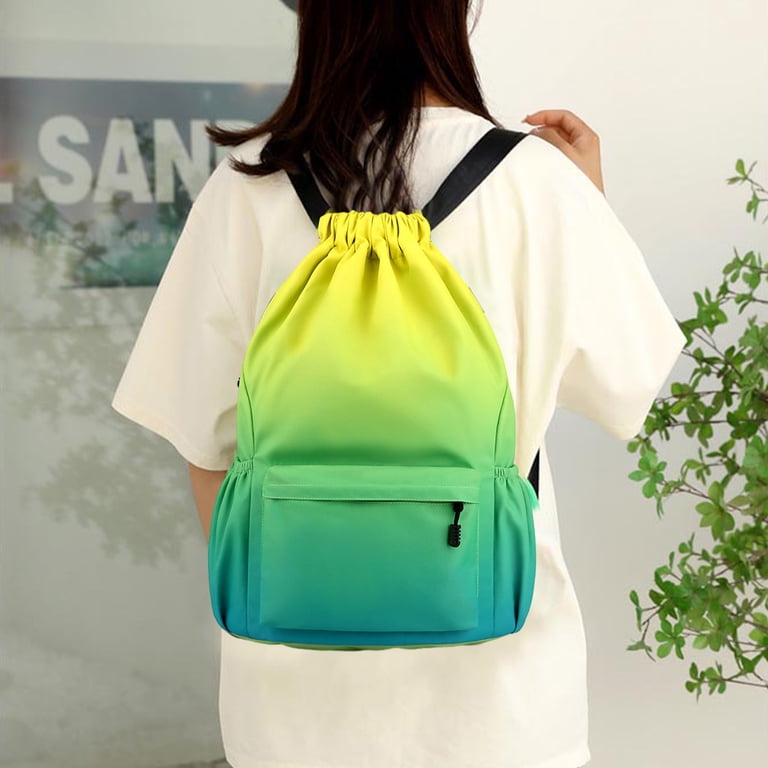 Quaouag Waterproof Drawstring Bag, Gym Bag Sackpack Sports 