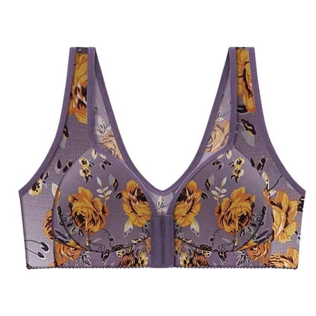 

XINSHIDE Underwear Women Sexy Front Button Large Size Printed Underwire Close Pair Bra Bralettes For Women Sexy