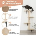 thumbnail image 2 of Imerelez 5 Piece Cat Wall Shelves, Wall Mounted Cat Shelves Perches, Ladder, Scratching Posts, Cat Wall Furniture for Climbing and Relaxing, Gray, 2 of 7