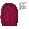 thumbnail image 6 of Women Autumn Winter Solid Color Knitting Hat Geometric Pattern Dome Style Outdoor Snow Skiing Warm Folding Pile Beanie Hat, 6 of 6