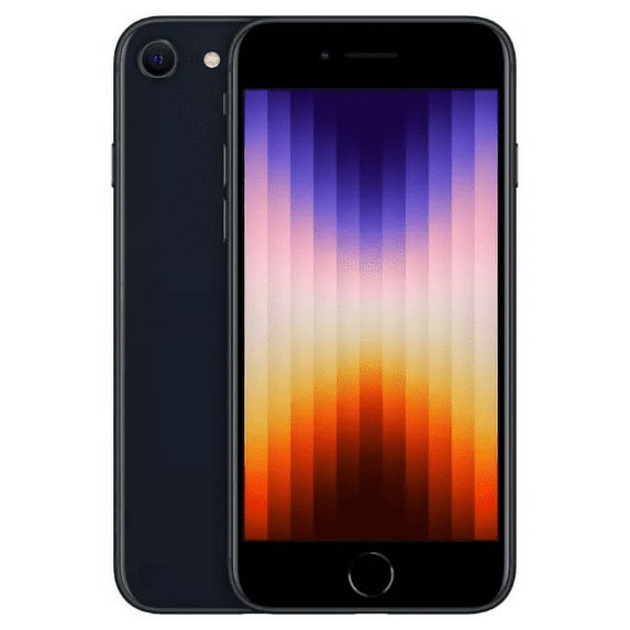 Restored Verizon, AT&T, T-Mobile Apple iPhone SE (3rd Gen) A2595, Cell Phones 64GB 4GB RAM, Midnight, Black