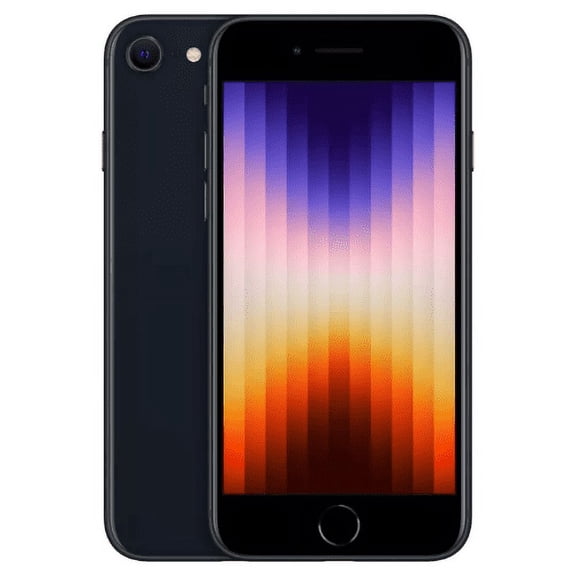 Restored Verizon, AT&T, T-Mobile Apple iPhone SE (3rd Gen) A2595, Cell Phones 64GB 4GB RAM, Midnight, Black