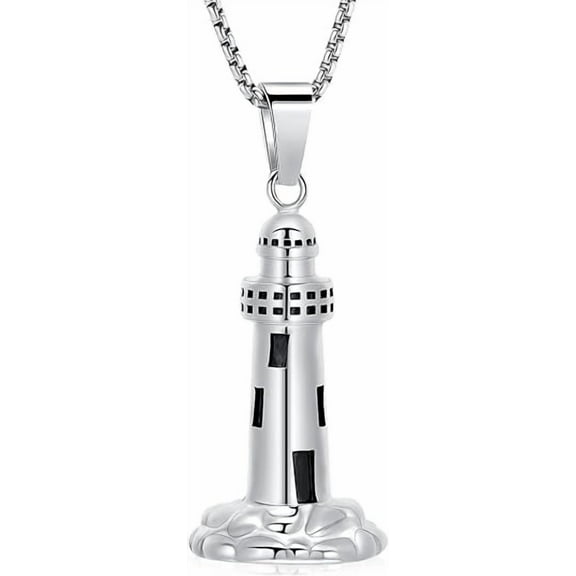 Lighthouse Urn Necklace for Ashes Memorial Keepsake Urn Pendant Cremation Jewelry For Ashes Memory Jewelry For Women Men