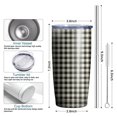 thumbnail image 6 of 20oz Tumbler with Lid and Straw Stainless Black Check Steel Vacuum Insulated Water Coffee Tumbler Cup, Double Wall Vacuum Insulated Travel Mug Reusable Tumblers for Ice Drinks, Hot Beverage, 6 of 7
