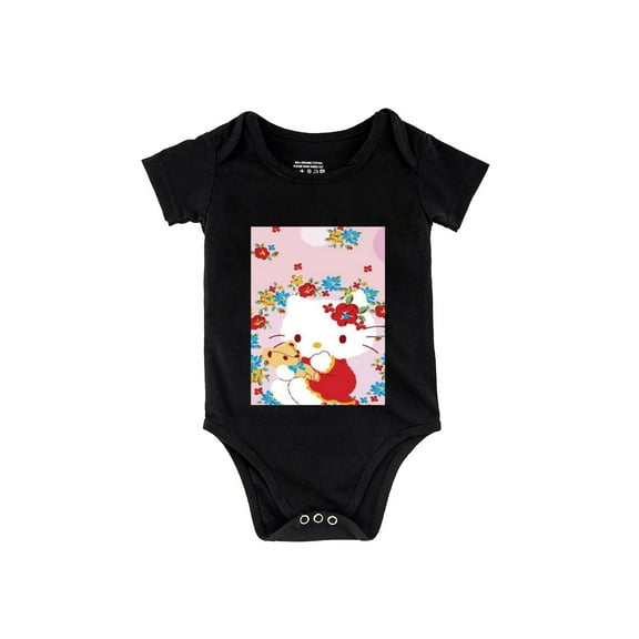 Hello Kitty Cartoon -1 Baby Boy Girl Romper Newborn Cute Onesie Clothes Black 3M/59