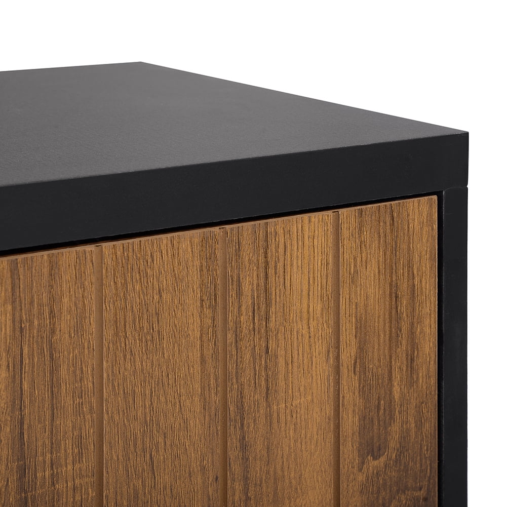62" Media Console Wood TV Stand, Mid-Century Modern Console TV Console with 2 Door, Walnut