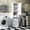 White + Particle Board + MDF#03, variant on Space Saving Laundry Cabinet with 2 Removable Liner Bags for Small Spaces, White Particle Board + MDF Hamper for Bathroom or Dorm