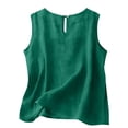 thumbnail image 7 of oqasdz Tank Tops for Women Plus Size Sleeveless Crew Neck Tank Shirts Loose Solid Color Thin Breathable Tunic Layering Shirt Casual Outdoor,Dark Green,XL, 7 of 7