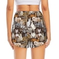 thumbnail image 3 of Picia Cut Cats Pattern Women's 2 in 1 Athletic Running Shorts High Waisted Workout Casual Gym Sweat Shorts with Comfy Liner Zipper Pockets-Small, 3 of 9