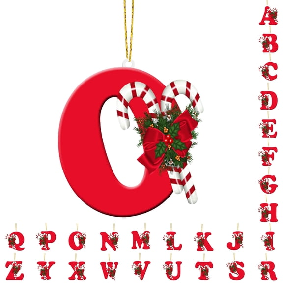 PLPPYFS Letter Ornaments for Christmas Tree Decoration - Personalized Hanging Pendant Xmas Alphabet for Christmas Initial Ornament 2026, DIY Craft Ornaments, Christmas Gifts for Family Friends