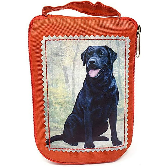 Black Labrador Sitting Foldable Tote Bag - Waterproof - Zipper Market Toteu
