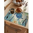 thumbnail image 3 of Ocean Theme Placemats Set of 4 Washable Blue Turtle Design Heat Resistant Non-Slip Placemat Cute Animal Pattern Place Mats Kitchen Dining Table Decor for Durable Linen Table Mats, (13"x 19"), 3 of 6