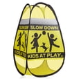thumbnail image 3 of Dryser 3-Pack Caution Slow Down Kids at Play Safety Signs with Reflective Tape - 24" Yellow Pop-up Children at Play Signs, 3 of 7