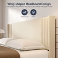 thumbnail image 3 of 5 Pieces Bedroom Furniture Set, Includes Queen Size Bed Frame with Headboard, 2 Wooden Cutout Handle Dressers,Nightstand Set of 2 for Bedroom, White, 3 of 11