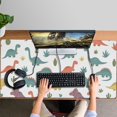 thumbnail image 4 of Long Mouse Pads for Desk,White Dinosaurs Cacti Plants Pattern Desk Mats on Top Of Desks, Desk Mouse Pad Extra Large with 3mm Non-Slip Base and Stitched Edge for Gaming,Office,Work,Home 47.3"x23.6", 4 of 6