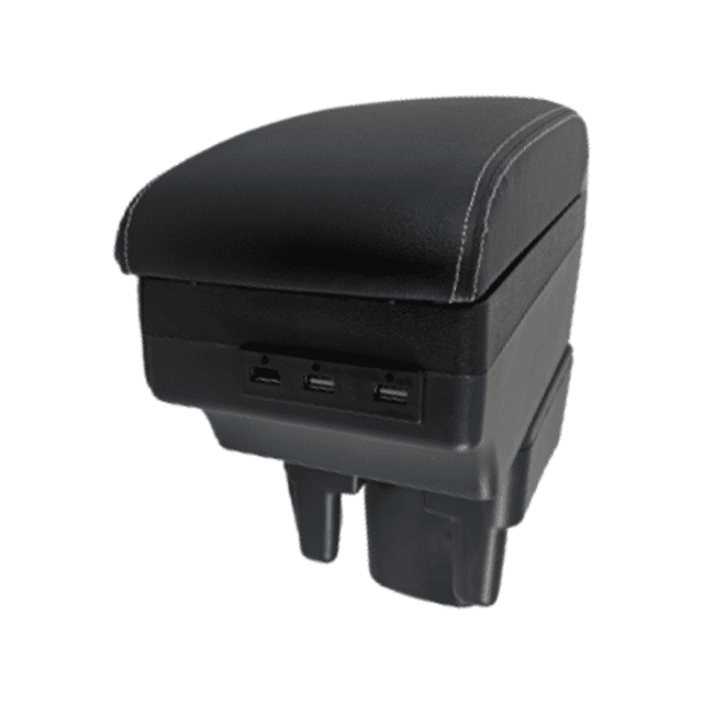 Descansabrazos TSIKA-SL para Toyota Avanza 2005-2012 con 7 puertos USB costura blanca robusto Modelo E