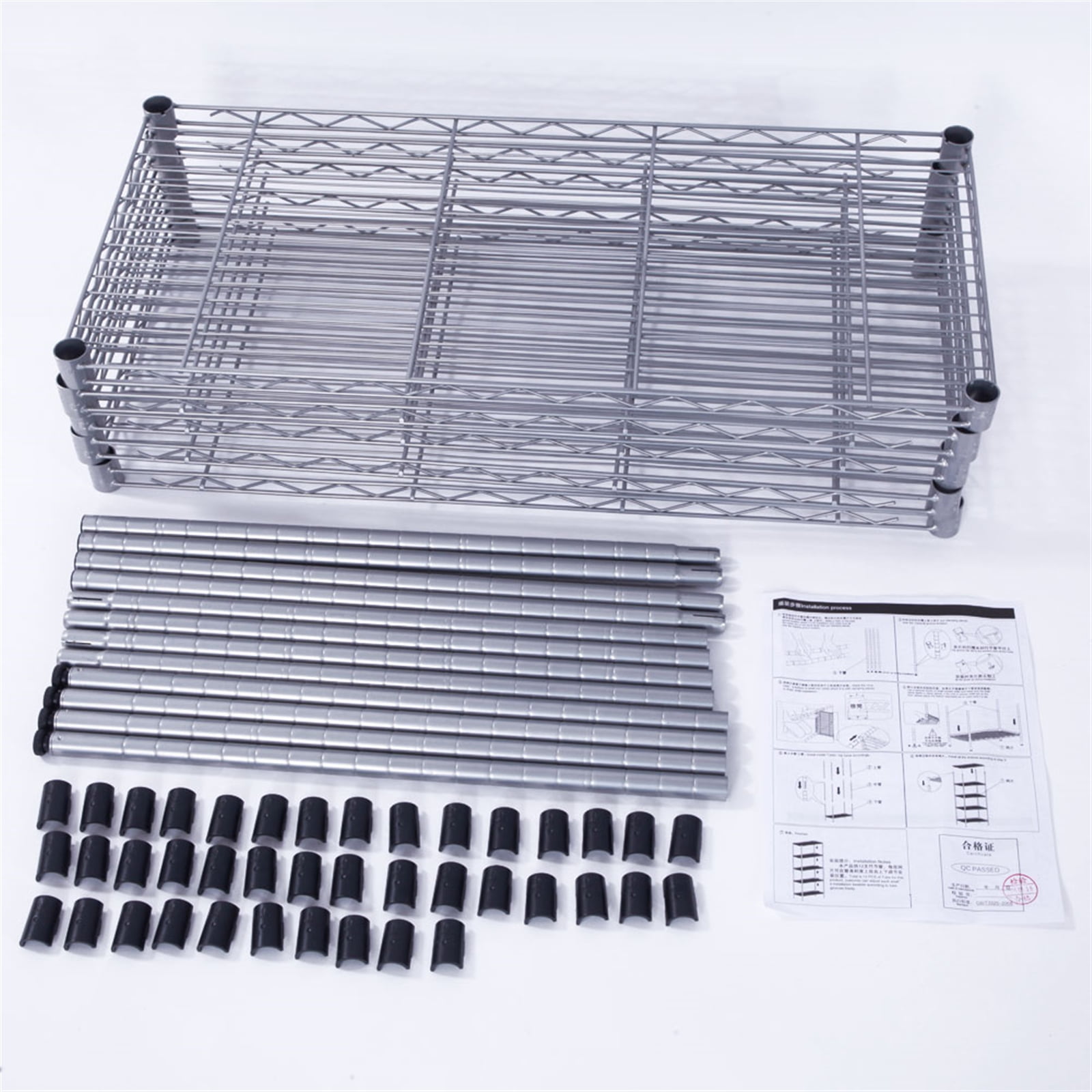Lowestbest 5-Tier Steel Wire Shelving, Metal Storage Rack, 30" W x 14" D x 60" H, Silver Gray Lowestbest 5-Tier Steel Wire Shelving, Metal Storage Rack, 30" W x 14" D x 60" H, Silver Gray