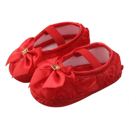 

Mikilon Toddler Shoes Baby Girls Soft Bottom Net Yarn Soft Flowers Bow Princess Shoes Toddler Shoes for Girls 4-6 Month on Clearance