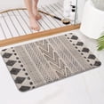 thumbnail image 4 of Boho Black and White Tribal Ethnic Pattern Bathroom Rugs Mat,Non Slip Microfiber Bathroom Rug,Rubber Backing,Soft Bathroom Mats for Bathroom Floor,Tub and Shower,17x27in(43x68cm), 4 of 5