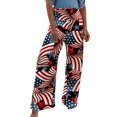 thumbnail image 4 of Wide Leg Pants Woman High Waist Independence Day Prints Loose Comfy Casual With Pockets Trousers, 4 of 9