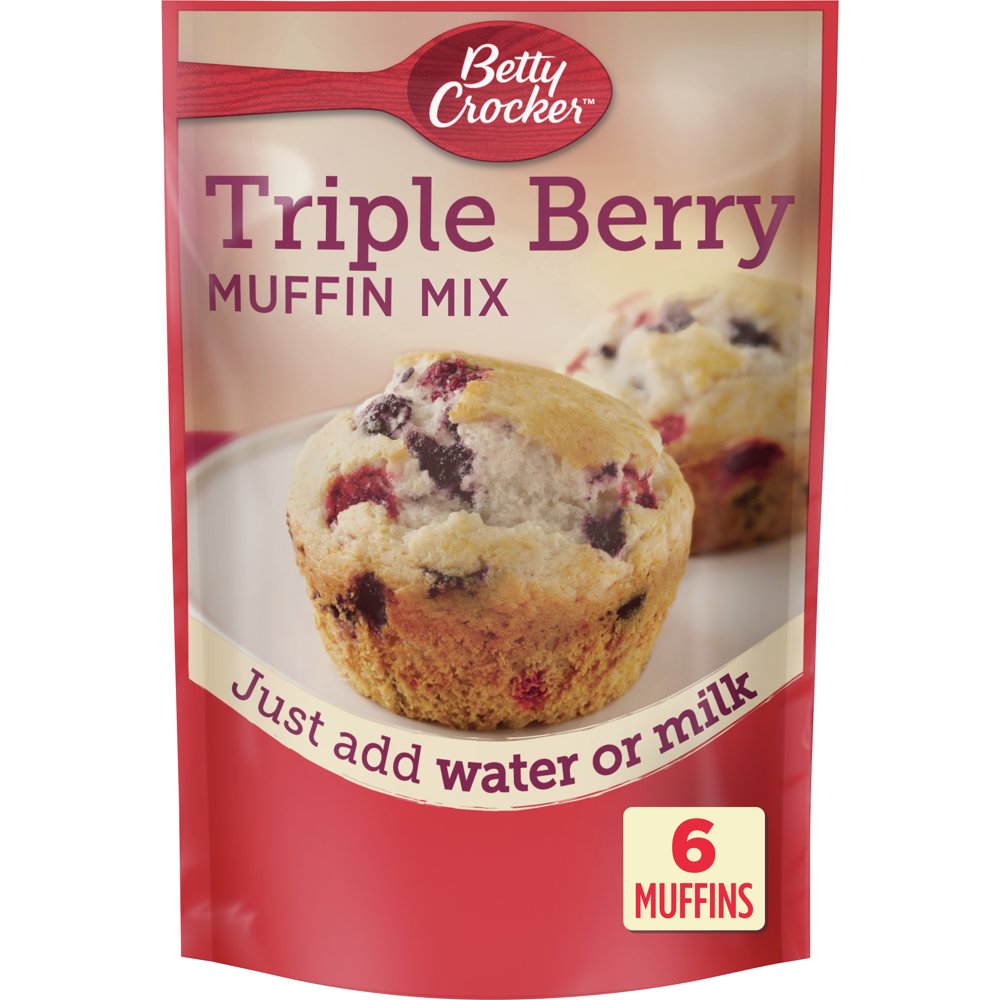 Betty Crocker Triple Berry Muffin Mix, 6.5 oz Box