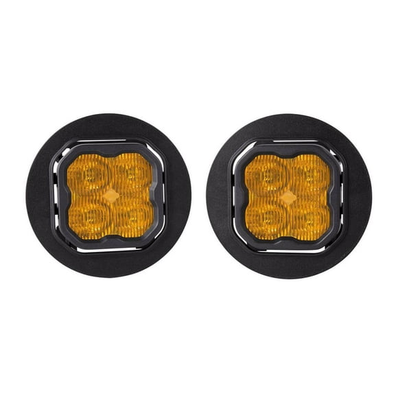 Diode Dynamics Driving/Fog Light DD7074 Driving/Fog Light; Stage Series Max; LED Bulb; Yellow Osram Boost HX LED Bulbs; 3 Inch Square; 38.5 Watt Bulbs; 3 AMP Draw At 12.8 Volt; SAE Fog Beam