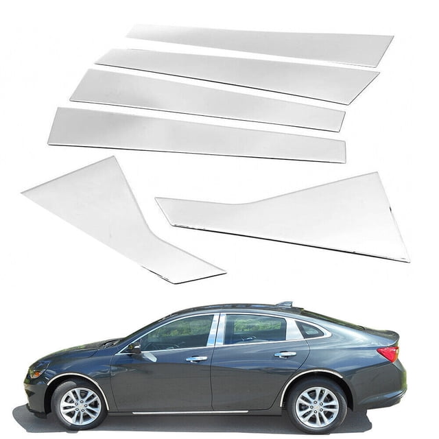 For 2016-2023 for Chevrolet Malibu Chrome Window BC-Pillar Post Panel Trim Stainless