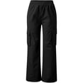 thumbnail image 4 of Pantalones casuales de cintura alta para mujer, estilo Hip Hop, ropa de calle para niñas, pantalones cargo, 4 of 6