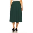 thumbnail image 3 of Women's Plus Size A-Line High Waist Elastic Band Pleated Solid Midi Skirt, 3 of 6