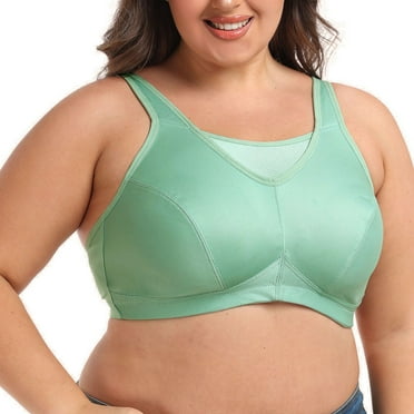 Women's High Impact Sports Bra Plus Size Wirefree Non-Padded Full Figure Bounce Control Running Bra 50DDD