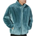 thumbnail image 2 of uublik Men's Fleece Jackets & Coats Full Zip Lightweight Fleece Jacket Casual Soft Warm Coats with Pockets Sky Blue, 2 of 5