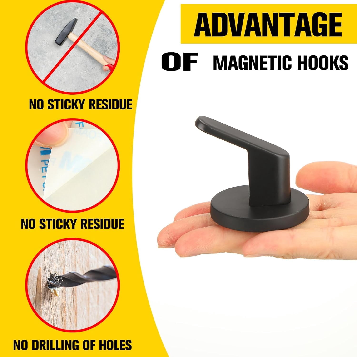 RGHJAR-4 Pcs Magnetic Hooks Heavy Duty Magnetic Wreath Hanger, Magnet Tool Holder Garage Storage Tool Organizer Hanger for Refrigerator Kitchen Doors