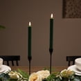 thumbnail image 3 of Northlight LED Taper Flickering Flameless Honeycomb Christmas Candles - 9.5" - Green - Set of 2, 3 of 9