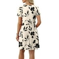 thumbnail image 4 of Xuniizn Womens Summer Dresses Floral Print Scoop Neck Short Sleeve Beach Boho Mini Sundress with Pockets Casual Soft Breathable Trendy Vintage Dress, S-2XL, 4 of 7