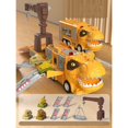 thumbnail image 1 of Dinosaur Transforming Engineering Truck Track Toy Set With Lights and Music, 1 of 4