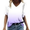 thumbnail image 3 of Fesfesfes Women Plus Size Tops Womens Summer Tops V Neck T Shirts Printed Tops Loose Casual Tshirts Women Graphic Tshirt XL(US:10), 3 of 6