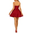 thumbnail image 3 of Vestido de mujer Inspire Chic con escote corazón, sin mangas, con cremallera, mini y de corte acampanado, rojo, 2XL, 3 of 8