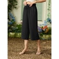thumbnail image 3 of Cueply Capri Pants for Women Casual Loose Cropped Pants Summer Wide Leg Palazzo Capris with Drawstring Pockets, 3 of 7