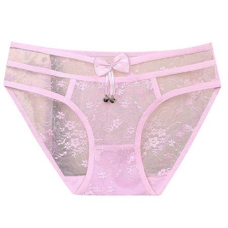 GHSOHS Womens Underwear Brief Women s Underwear Lace Panties for Women Sexy Underwear Sexy Comfortable Bell Lace Low Waisted Hollow Thin Belt Triangle Pants Underpants Hipster Panty Pink Boyshort M