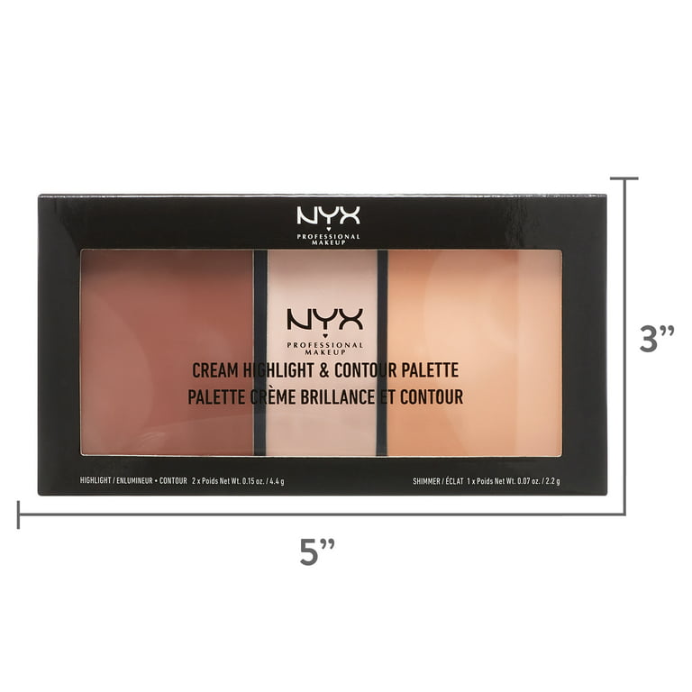 NYX Professional Makeup Cream Highlight & Contour Palette, Light