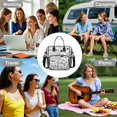 thumbnail image 7 of OBREWU Black and White Mushroom Women's Insulated Leakproof Large Lunch Bag, Oxford Cloth, 7 of 7