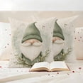 thumbnail image 3 of Spring Green Gnome Pillow Covers 2 Pack Flower Eucalyptus Leaf Green Watercolor Linen Texture Pillowcase Waterproof Outdoor Throw Pillow Cover for Patio Garden Square Cushion 20”x20”, 3 of 9