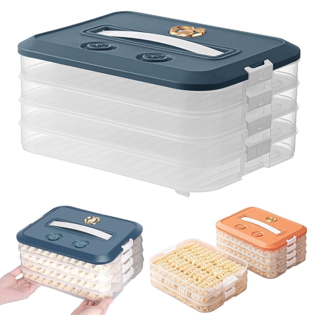 Food Containers Freezer Storage Meal Prep Pantry Organization Food Storage Containers Storage Containers Plastic Cookie Containers Stackable Cookie Dumpling Storage Box Containers with Lids Airtight