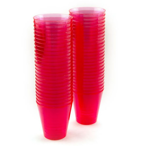 Neon Pink Plastic Shot Cups 2 oz. 50 pack
