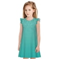 thumbnail image 1 of Fotbe Turquoise Glitter Vestido de Dormir para Niñas de 3 a 10 Años, Mangas Cortas, Estilo Princesa, Pijama Camisón con Mangas Voladas-XX-Large, 1 of 6